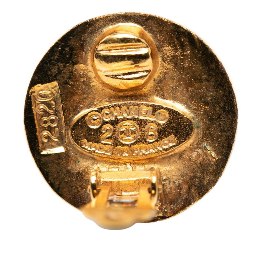 CHANEL Authentic Vintage Gold Logo Earrings - Picture 3 of 3